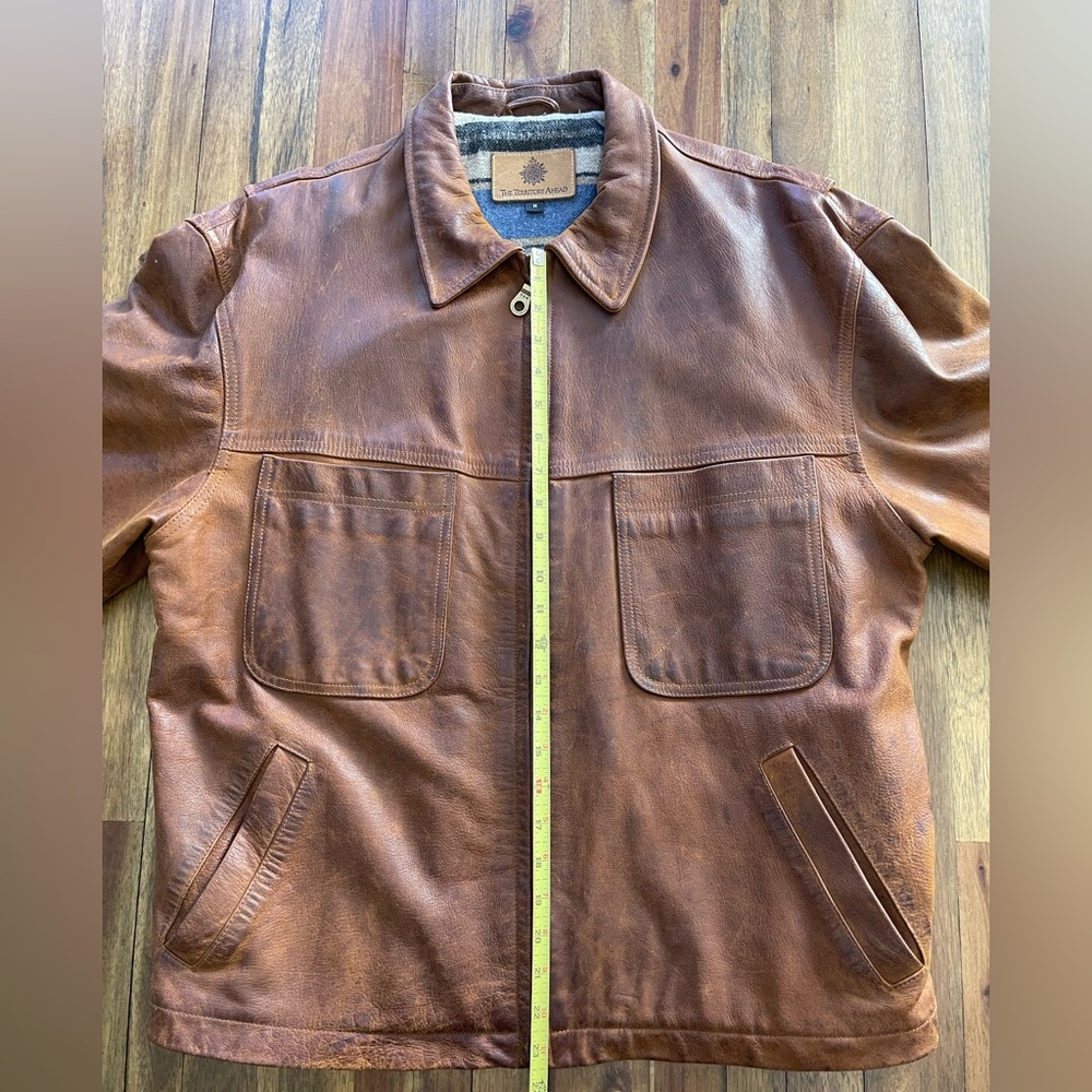 The Territory Ahead Brown Leather Bomber Jacket - Picture 9 of 13